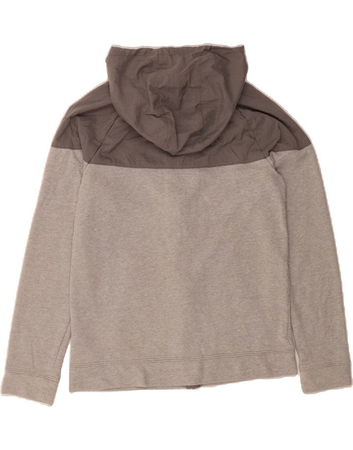 NIKE Boys Zip Hoodie Sweater 13-14 Years XL Grey Colourblock Cotton Vintage Nike and Second-Hand Nike from Messina Hembry 