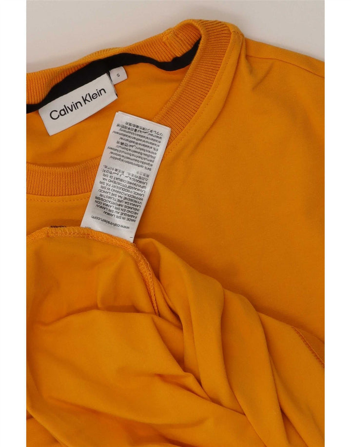 Camiseta masculina Calvin Klein pequena laranja algodão