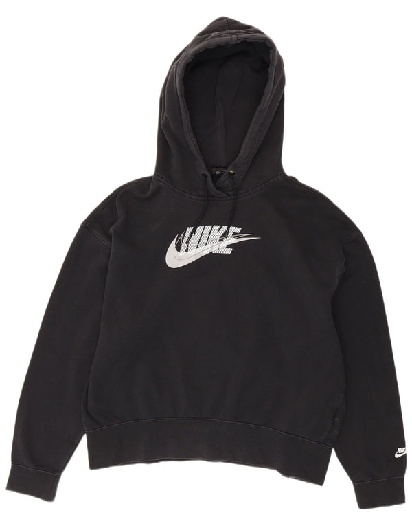NIKE Mens Graphic Hoodie Jumper Médio Algodão Preto