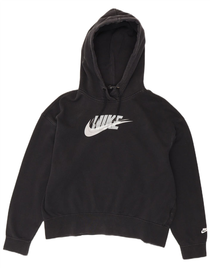 NIKE Mens Graphic Hoodie Jumper Médio Algodão Preto