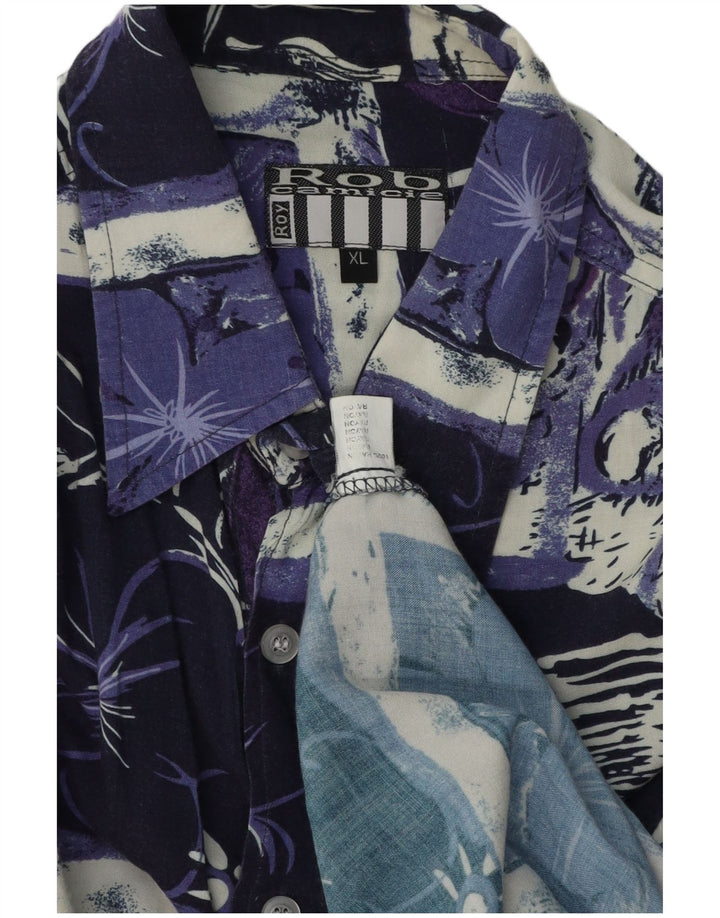 Camisa masculina de manga curta Rob Roy XL patchwork multicolorido rayon