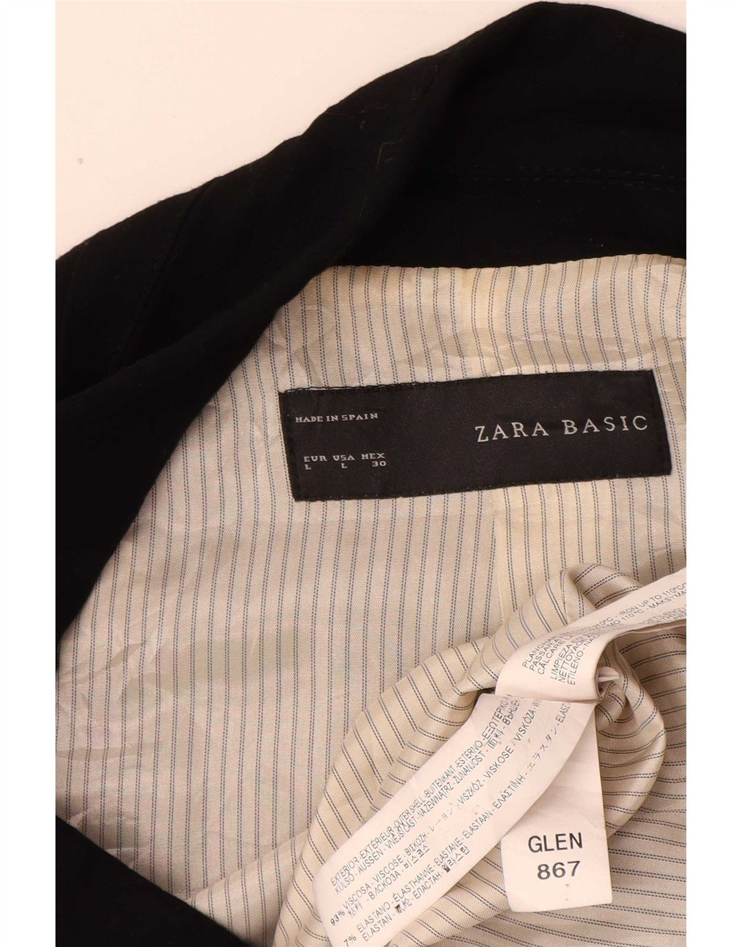 Jaqueta blazer feminina Zara com 1 botão Reino Unido 16 grande viscose preta