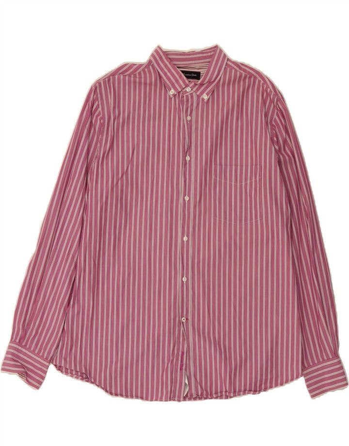 MASSIMO DUTTI Mens Slim Fit Shirt 2XL Pink Pinstripe Cotton Vintage Massimo Dutti and Second-Hand Massimo Dutti from Messina Hembry 