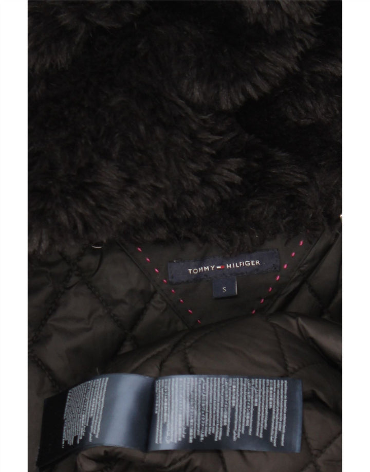 Jaqueta Parka Feminina Tommy Hilfiger com Capuz Oversized Reino Unido 10 Pequena Preta