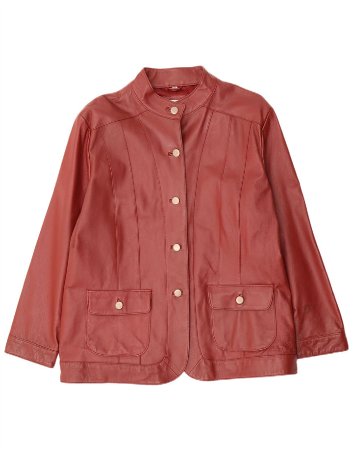 Jaqueta de couro feminina CLASSICS UK 26 4XL Couro Borgonha