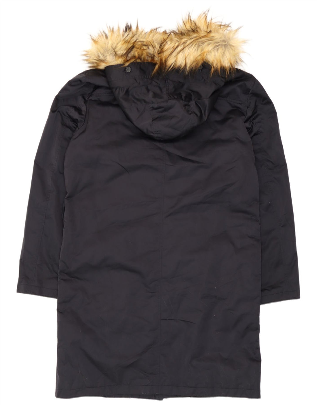 Jaqueta Parka masculina Zara com capuz UK 40 grande poliéster preto