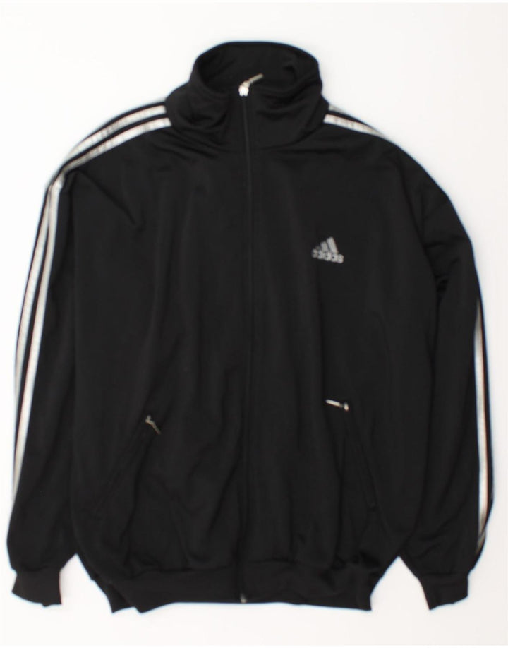 Adidas Mens Tracksuit Top Jacket UK 40/42 Grande Poliéster Preto
