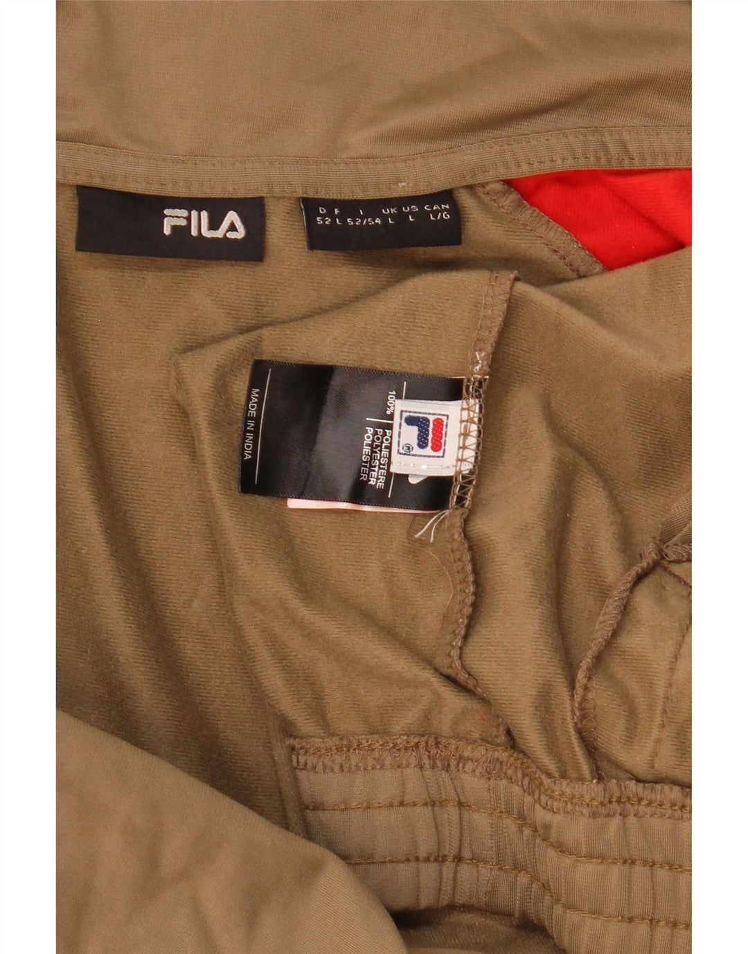 Fila Mens Tracksuit Top Jacket Grande Bege Colourblock Poliéster