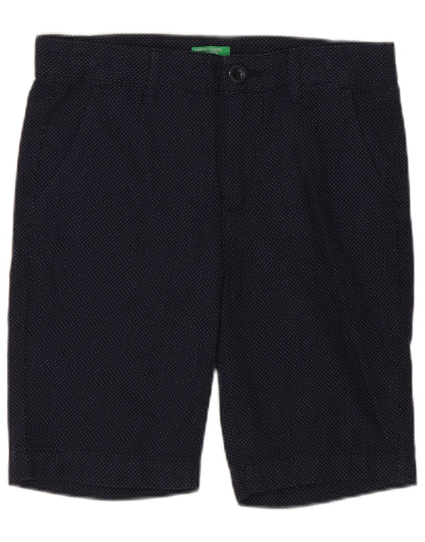 Benetton Boys Chino Shorts 7-8 Anos Médio W24 Algodão Manchado Azul Marinho