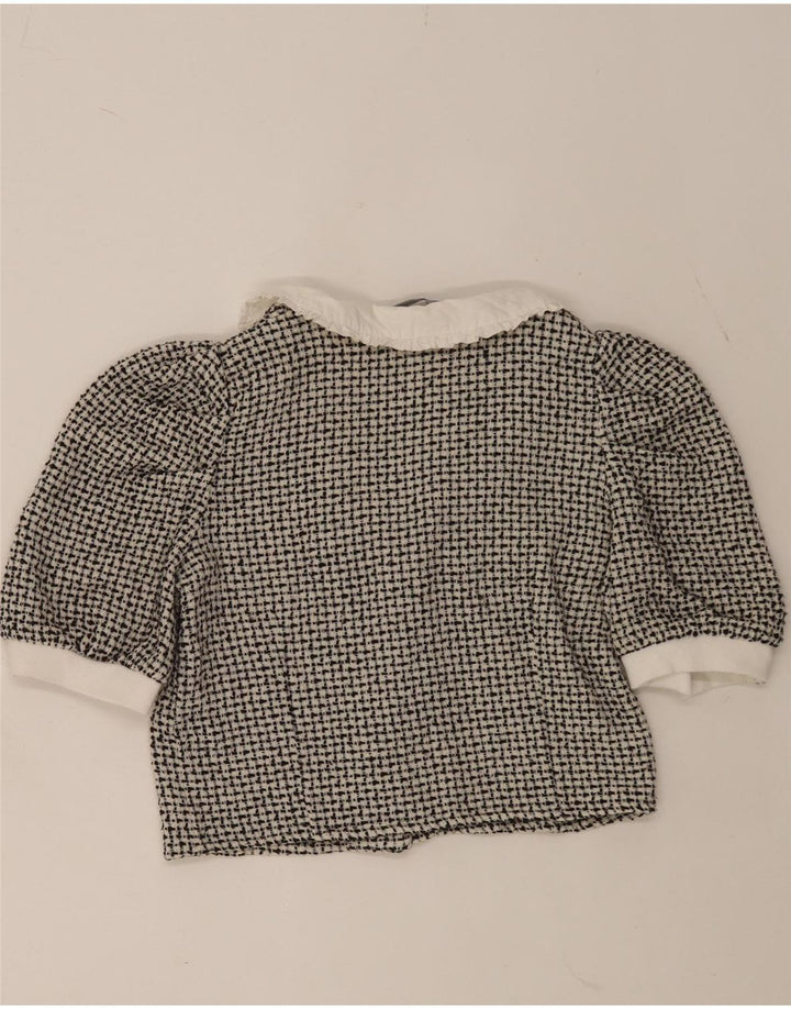 Zara blusa feminina cropped Reino Unido 12 médio preto manchado