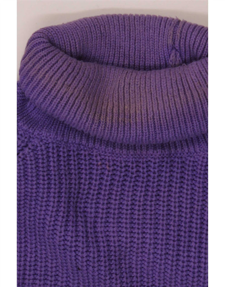 Zara Suéter masculino com gola redonda e algodão roxo médio