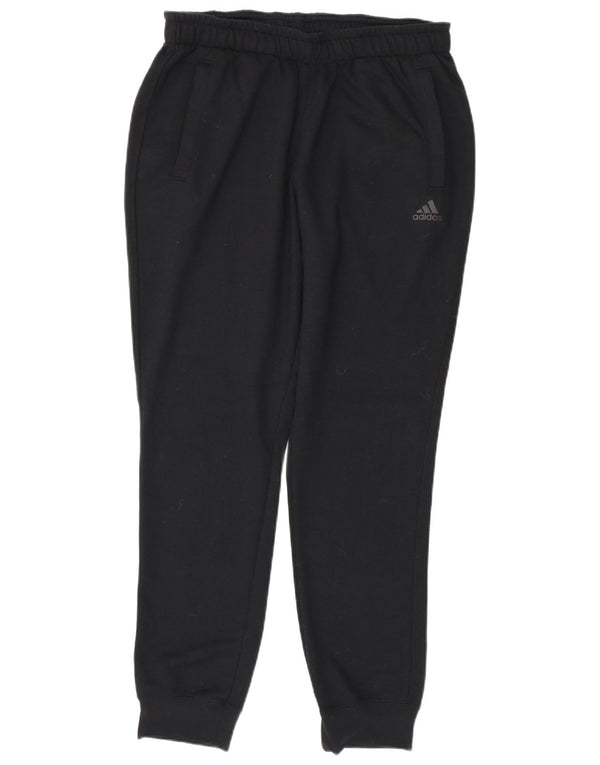 Adidas masculino climalite calças de treino joggers grande poliéster preto