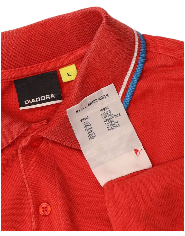 Camisa polo masculina Diadora grande algodão vermelho
