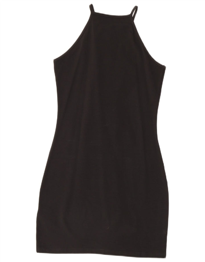 Vestido feminino Dickies com halter gráfico Reino Unido 12 algodão preto médio