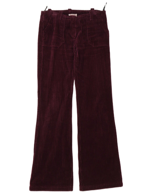 Calça feminina vintage flare veludo cotelê UE 40 médio W30 L34 Borgonha