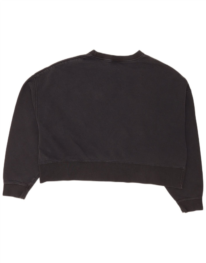 Nike Womens Crop Oversized Moletom Jumper UK 14 Médio Algodão Preto