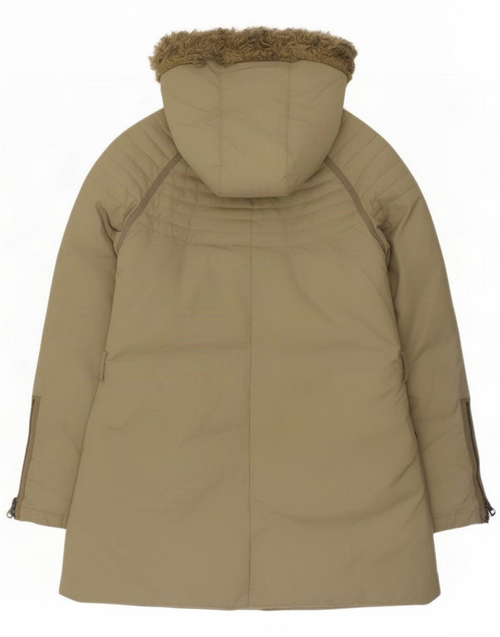 Casaco acolchoado com capuz feminino Killer Loop Reino Unido 16 grande algodão cáqui