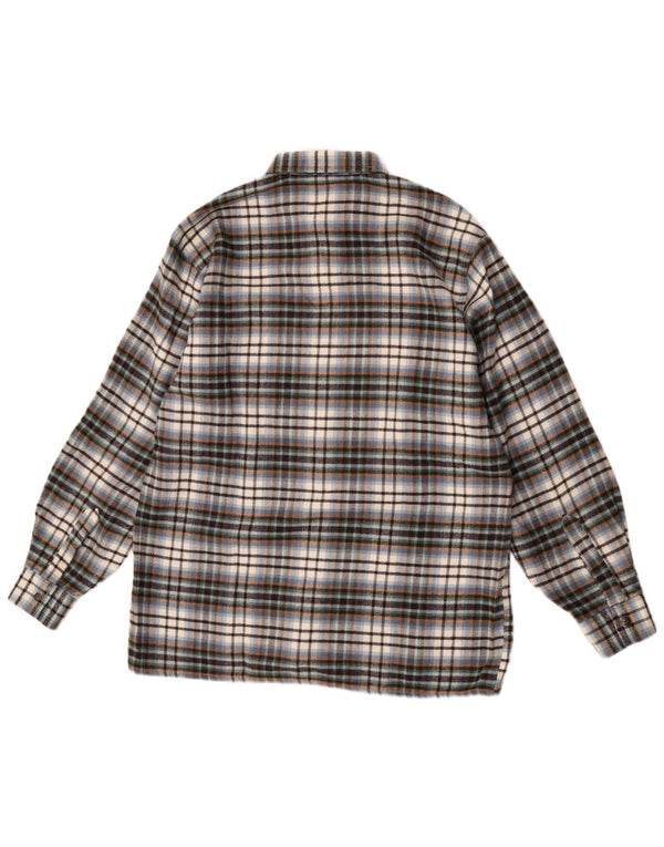 Camiseta masculina vintage grande de lã xadrez multicolorida