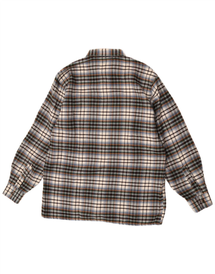 Camiseta masculina vintage grande de lã xadrez multicolorida