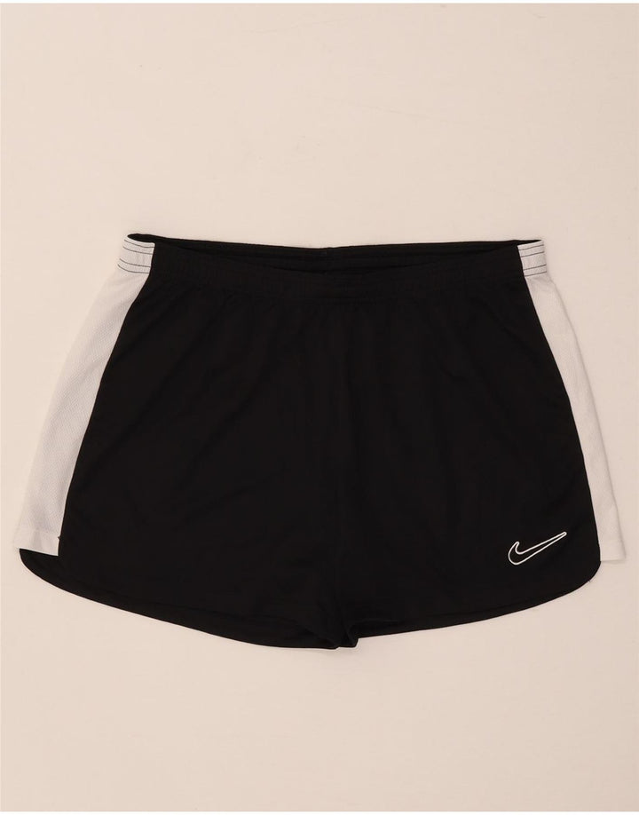 Shorts esportivos femininos Nike UK 16 grande preto colorblock poliéster