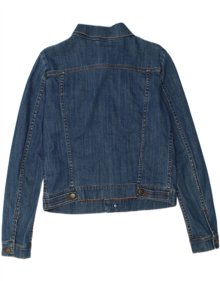 Jaqueta jeans feminina Jigsaw UK 10 algodão azul pequeno