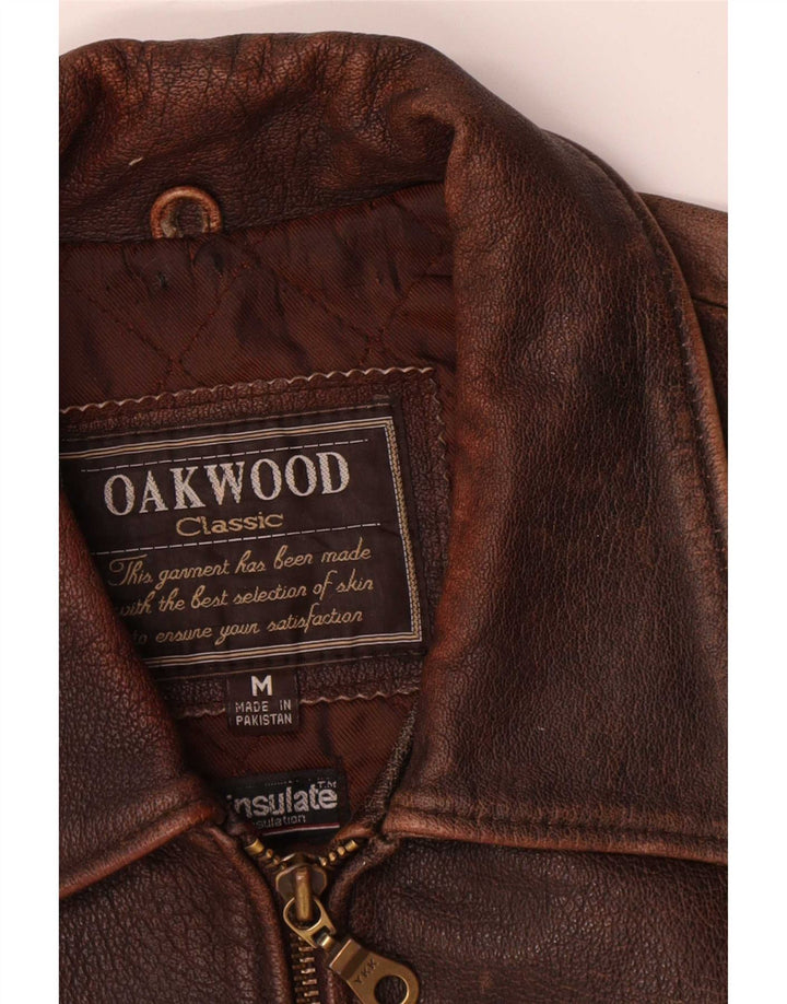 Jaqueta de couro masculina Oakwood UK 38 marrom médio