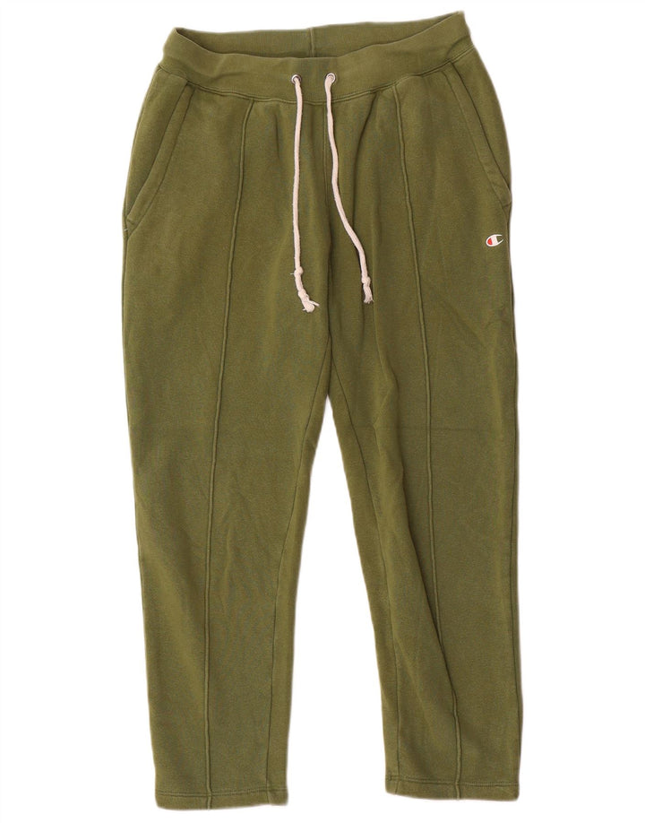Calça de treino masculina Champion pequena cáqui de algodão