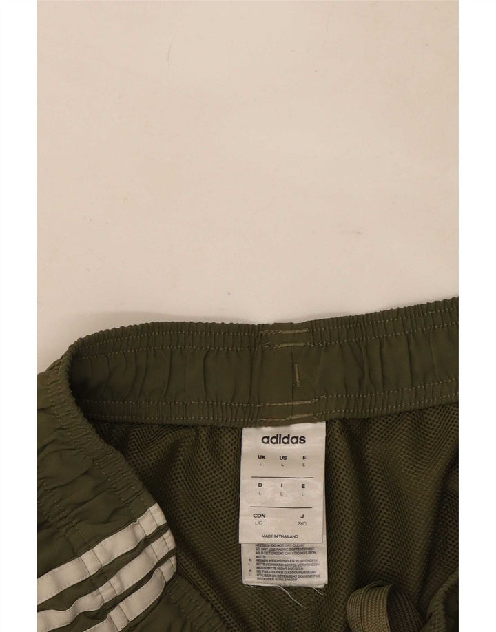 Shorts esportivos masculinos Adidas grande poliéster cáqui