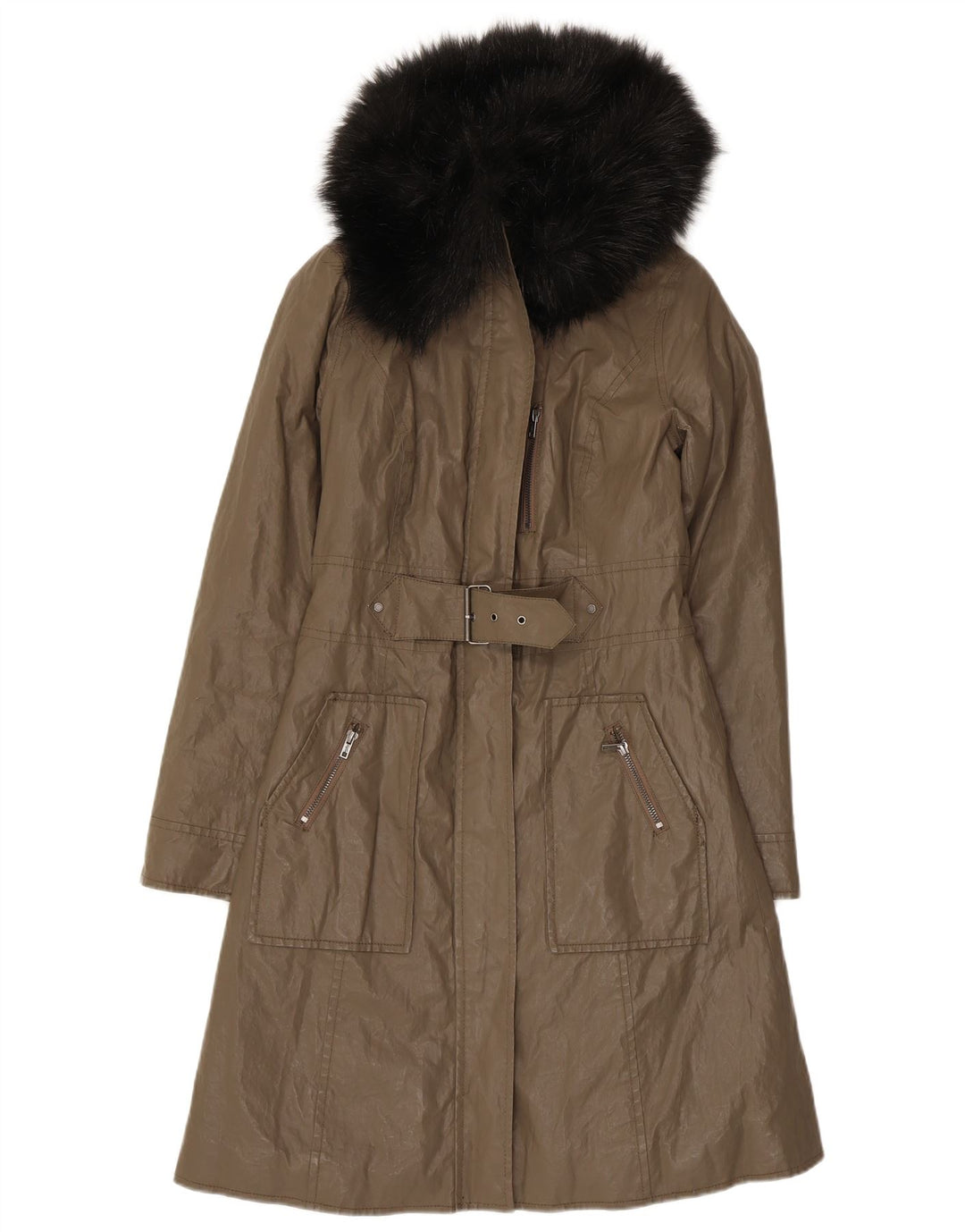 Sobretudo feminino Dkny UK 6 XS cáqui Rami