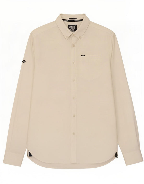Camisa masculina Superdry médio algodão branco