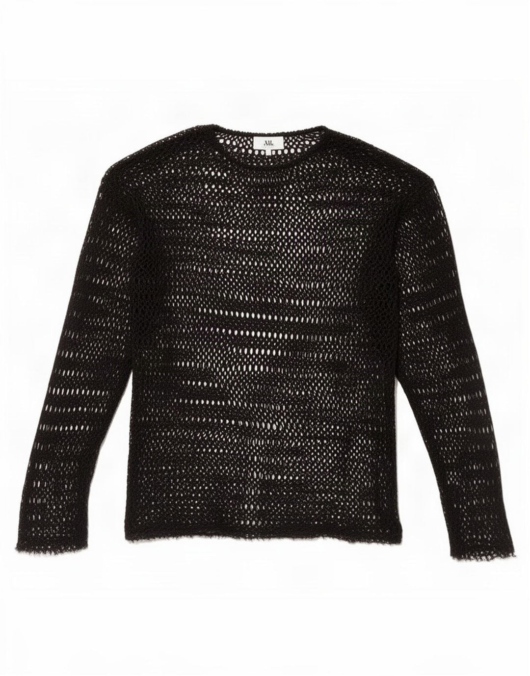 Top Zara feminino de crochê transparente UK 10 pequeno preto