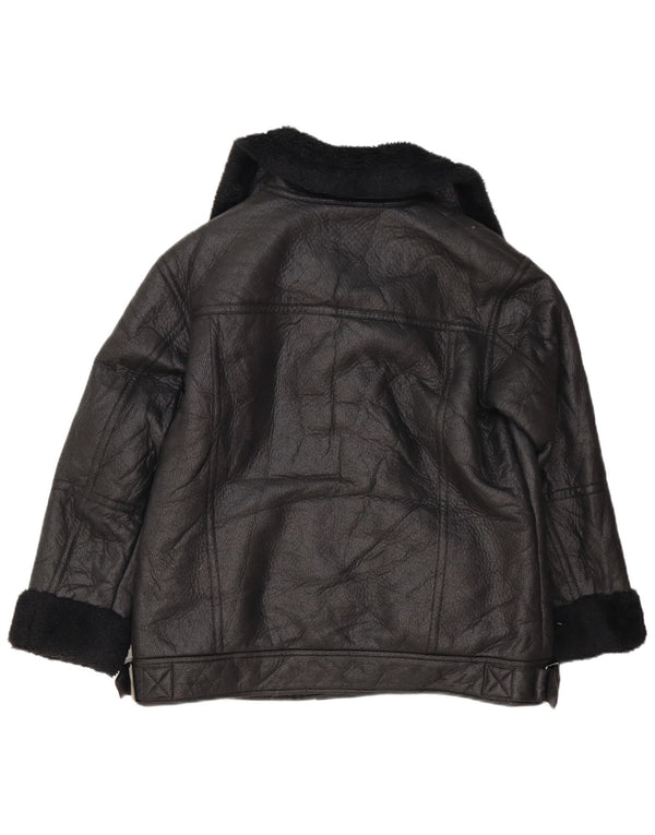 Jaqueta Sherpa Feminina Marks & Spencer Reino Unido 14 Grande Polietileno Preto