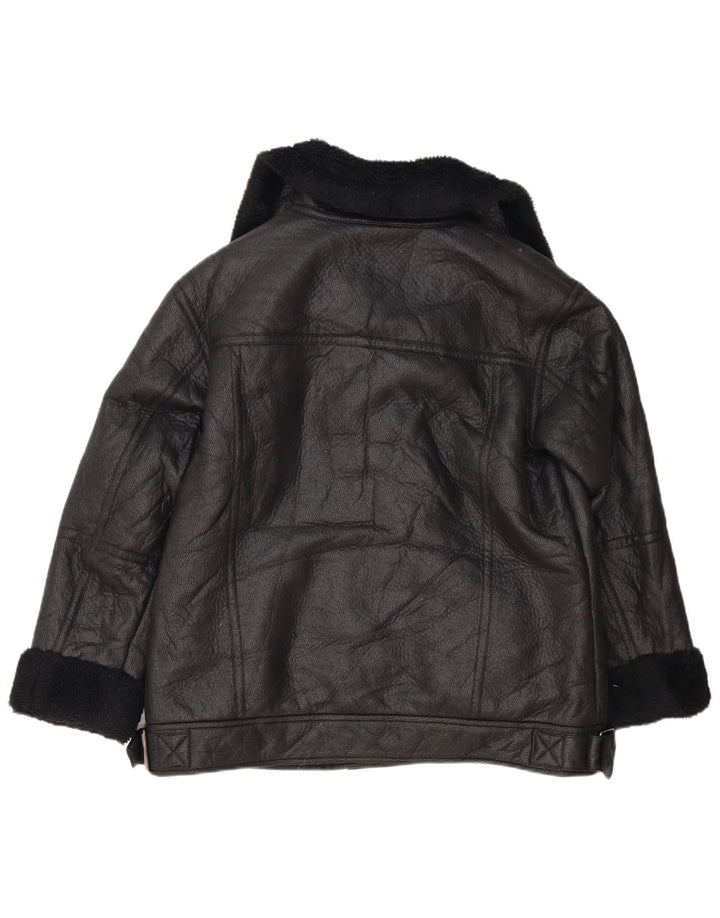 Jaqueta Sherpa Feminina Marks & Spencer Reino Unido 14 Grande Polietileno Preto