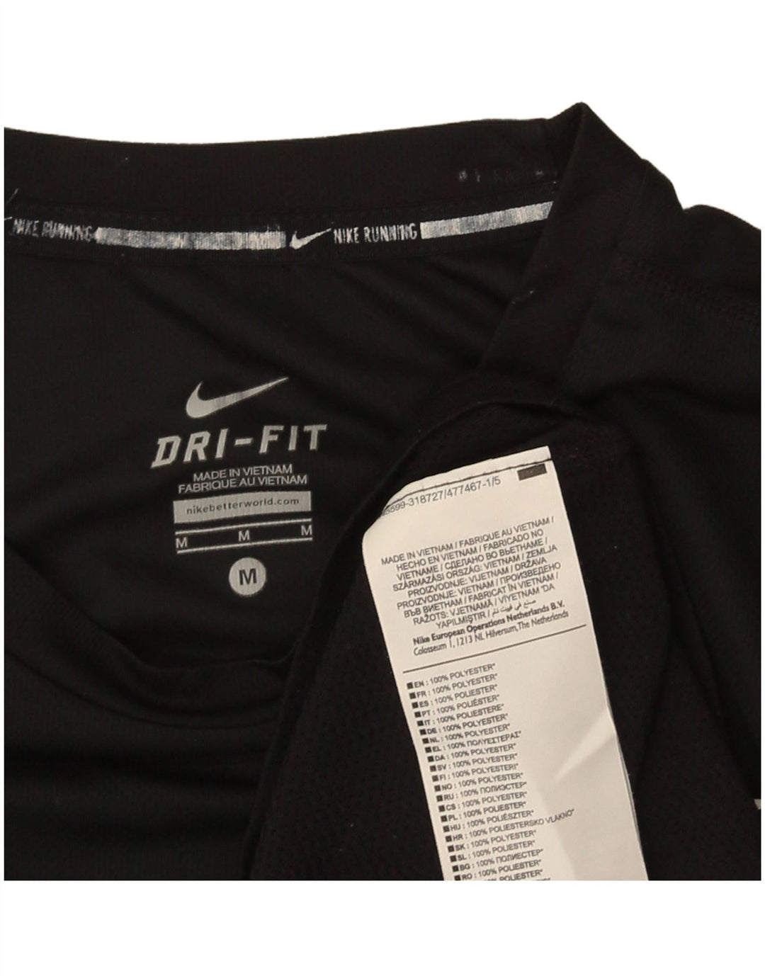 Camiseta masculina Nike Dri Fit Top médio preto poliéster esportivo