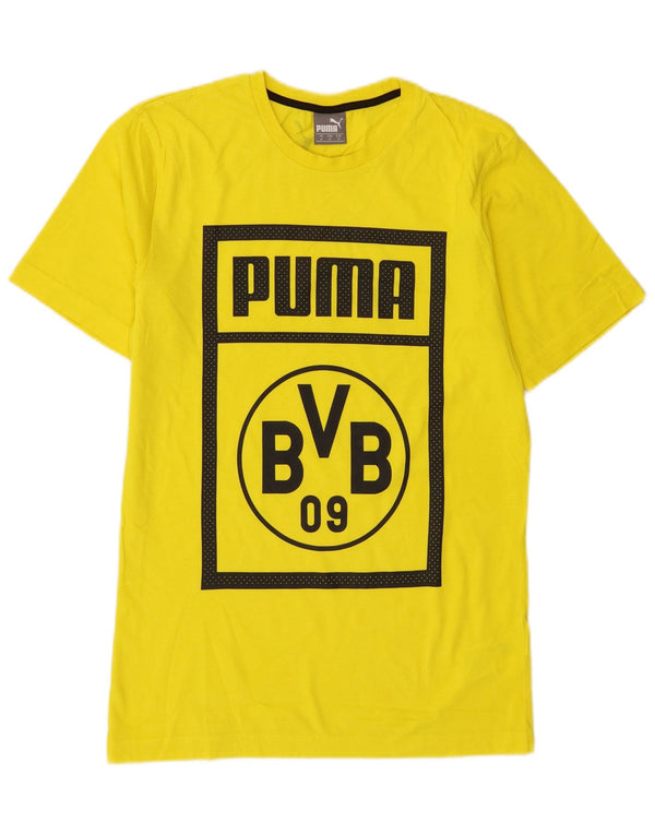 Puma Mens Graphic T-Shirt Top Médio Algodão Amarelo