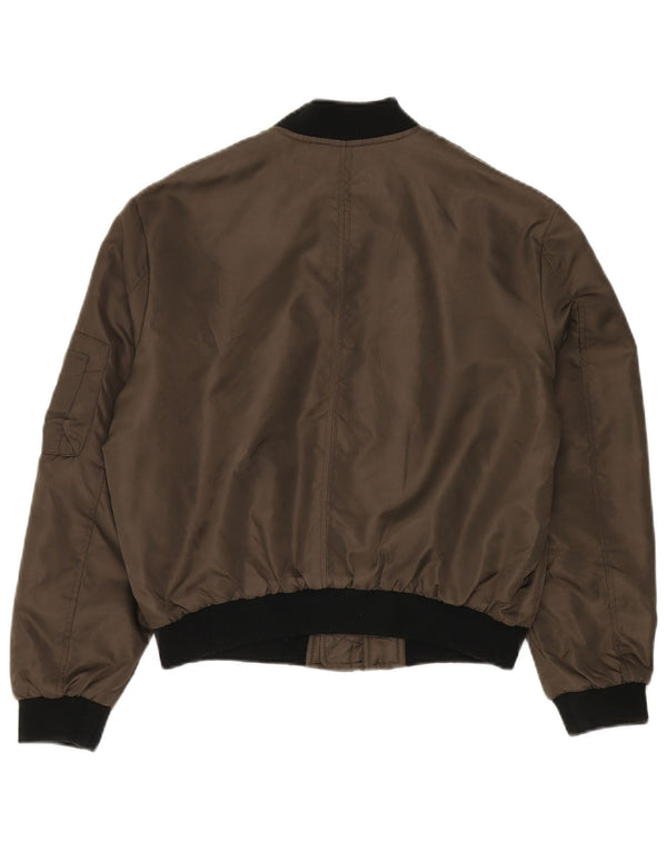 ZARA Jaqueta bomber feminina oversized UK 14 Medium Khaki Colourblock