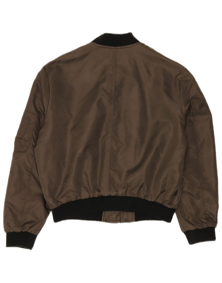 ZARA Jaqueta bomber feminina oversized UK 14 Medium Khaki Colourblock