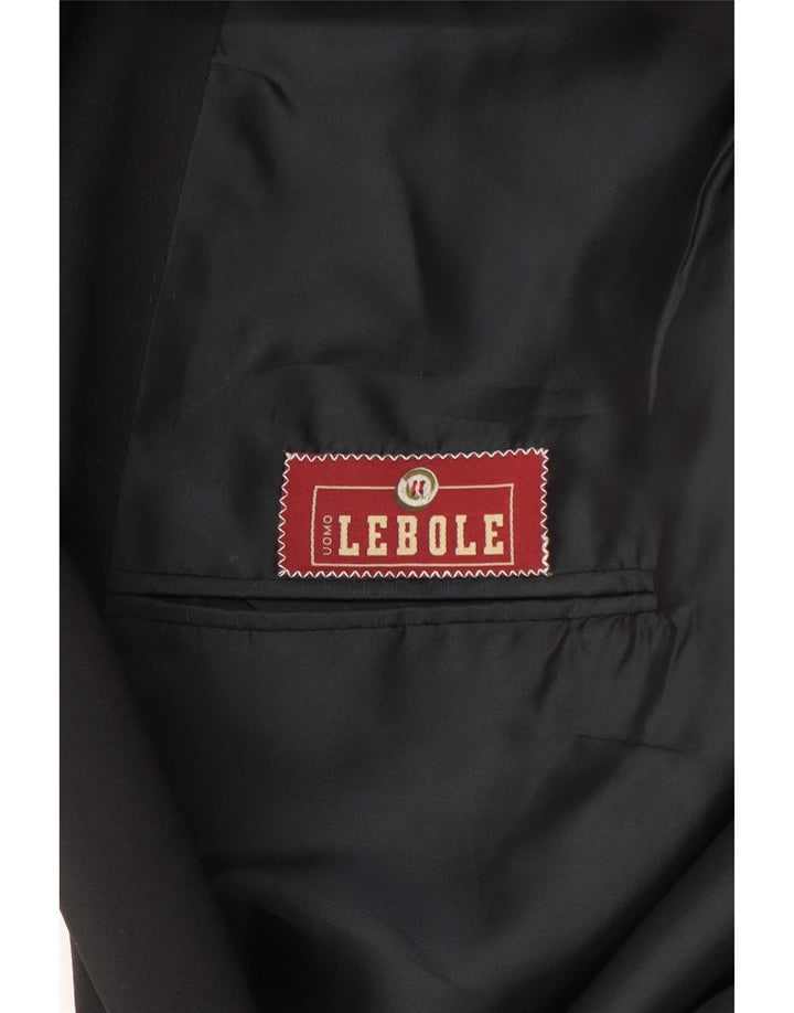 Lebole Mens 1 Button Blazer Jacket UK 40 Large Black