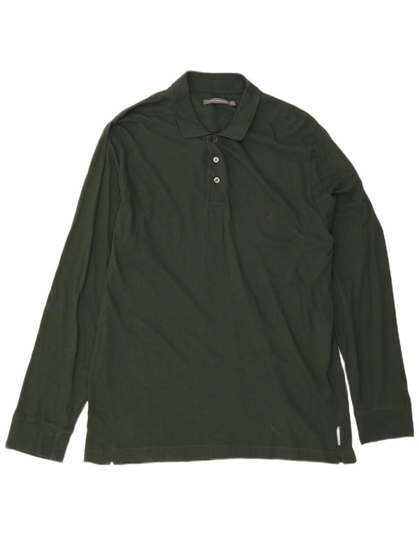 Camisa polo masculina de manga comprida French Connection XL algodão verde