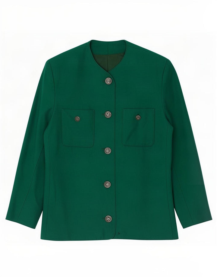 Jaqueta Blazer Feminina Vintage com 5 Botões Reino Unido 10 Verde Pequeno
