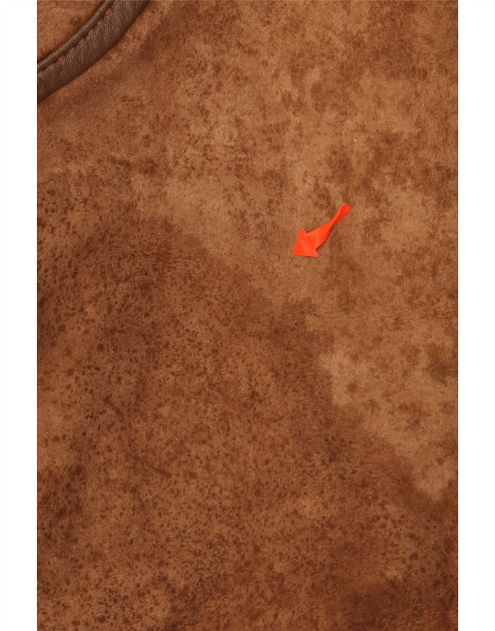 Casaco feminino VINTAGE de shearling grande IT 44 Shearling marrom médio