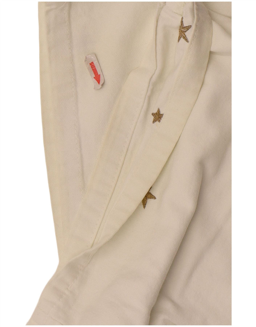 Shorts jeans feminino vintage IT 42 médio W30 algodão geométrico branco