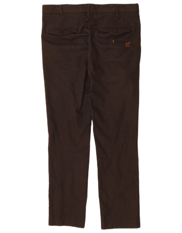 Zara Mens Slim Chino Calças EU 38 Pequeno W30 L29 Algodão Preto