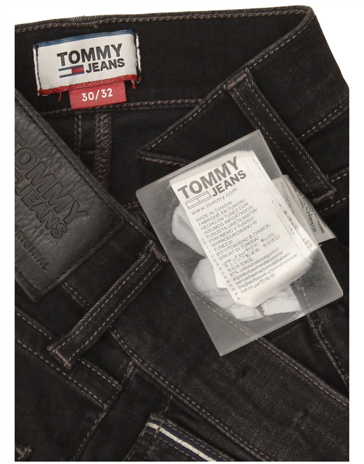Tommy Hilfiger Masculino Slim Jeans W30 L32 Algodão Preto
