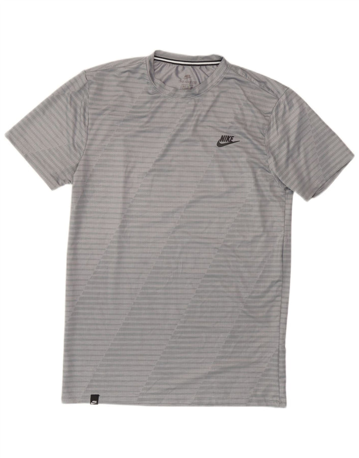 Camiseta masculina Nike Athletic Cut Top cinza médio listrado poliéster