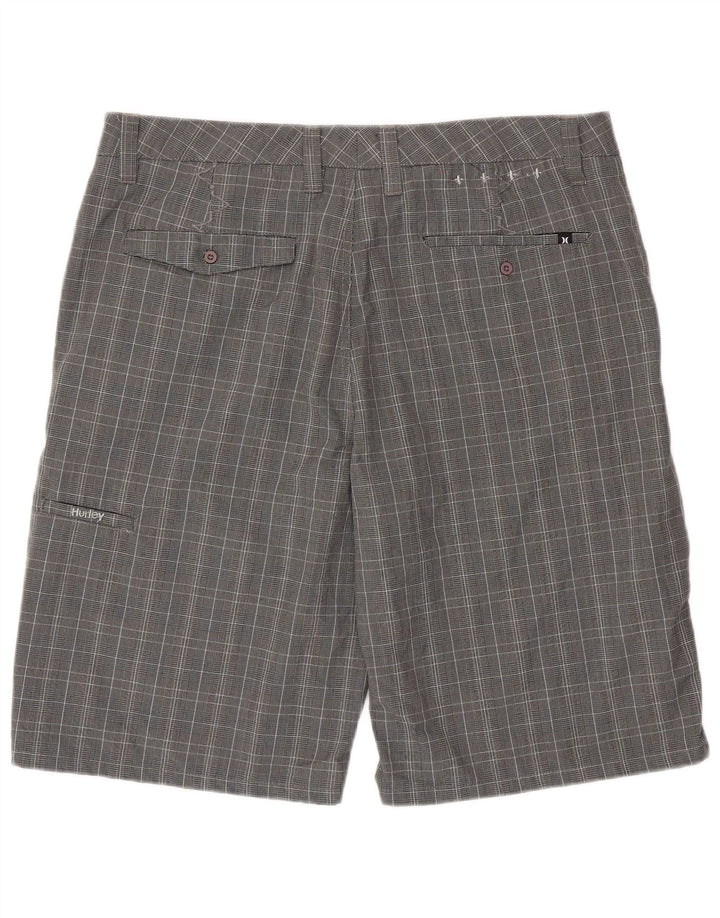 Hurley Mens Chino Shorts W36 Grande Cinza Houndstooth Poliéster