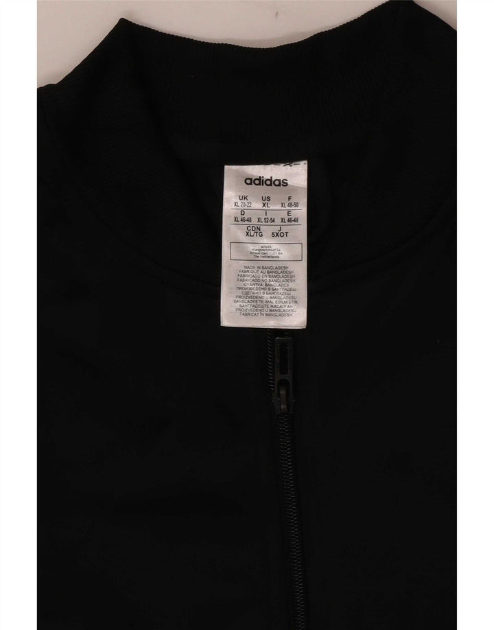 Adidas Womens Tracksuit Top Jacket UK 20/22 XL Preto Poliéster