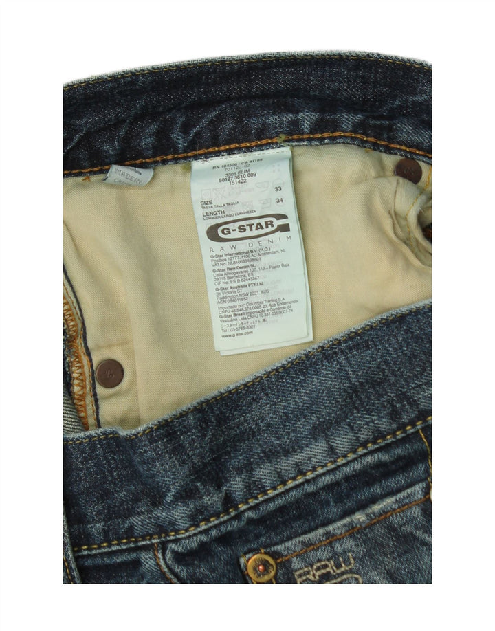 Calça jeans slim masculina G-Star desgastada W33 L34 algodão azul