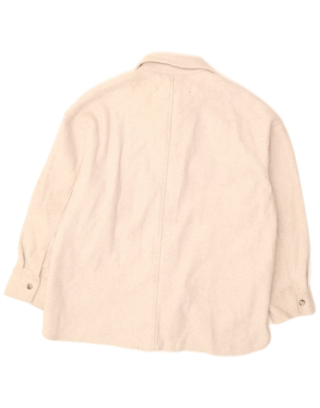 Camisa oversized feminina Zara UK 10 pequena poliéster branco