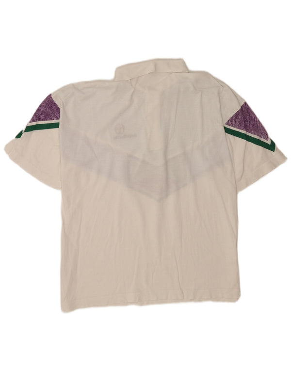 Camisa polo masculina Sergio Tacchini médio branco colorblock algodão esportivo